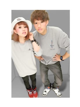 「TOPMAN（トップマン）のアイテム（スウェット）」を使った、ゆずたんさん（レディース・154cm）の春コーディネート