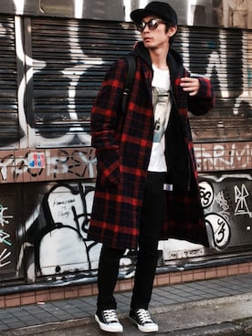 「Leyline」｜「アイテム（その他アウター）」を使った、yuumaさん（メンズ・173cm）の秋コーディネート