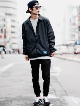 「アイテム（ナイロンジャケット）」を使った、yuumaさん（メンズ・173cm）の秋コーディネート