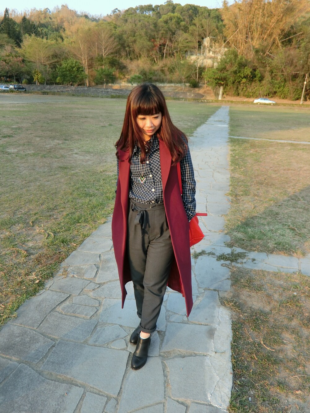 「Lady mintのアイテム（トップス、ブルー系）」を使った、Mikichuchuさん（レディース・155cm）の秋コーディネートの1枚目の写真
