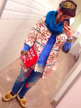 「Rodeo Crowns（ロデオクラウンズ）のアイテム（ダウンジャケット/コート）」を使った、きむさん（レディース・166cm）の春コーディネート