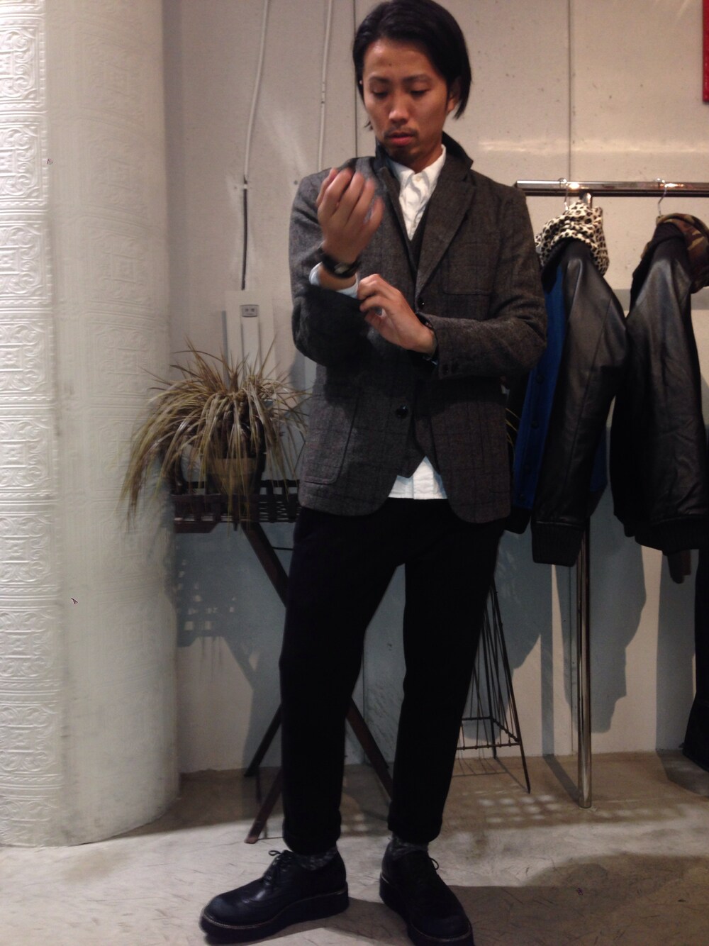 「ジャケット、シャツ、WEAR始めました！」｜「L.H.PのLHP/エルエイチピー/ウール混JKT（テーラードジャケット）」を使った、相川直輝さん（メンズ・170cm）の秋コーディネートの1枚目の写真