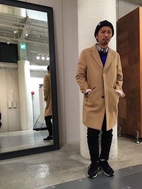 「L.H.P（エルエイチピー）のアイテム（ニットキャップ/ビーニー）」を使った、相川直輝さん（メンズ・174cm）の秋コーディネート