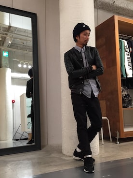 「L.H.P（エルエイチピー）のアイテム（スタジャン）」を使った、相川直輝さん（メンズ・174cm）の冬コーディネート