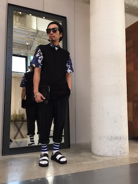 「L.H.P（エルエイチピー）のアイテム（ニットキャップ/ビーニー）」を使った、相川直輝さん（メンズ・174cm）の冬コーディネート