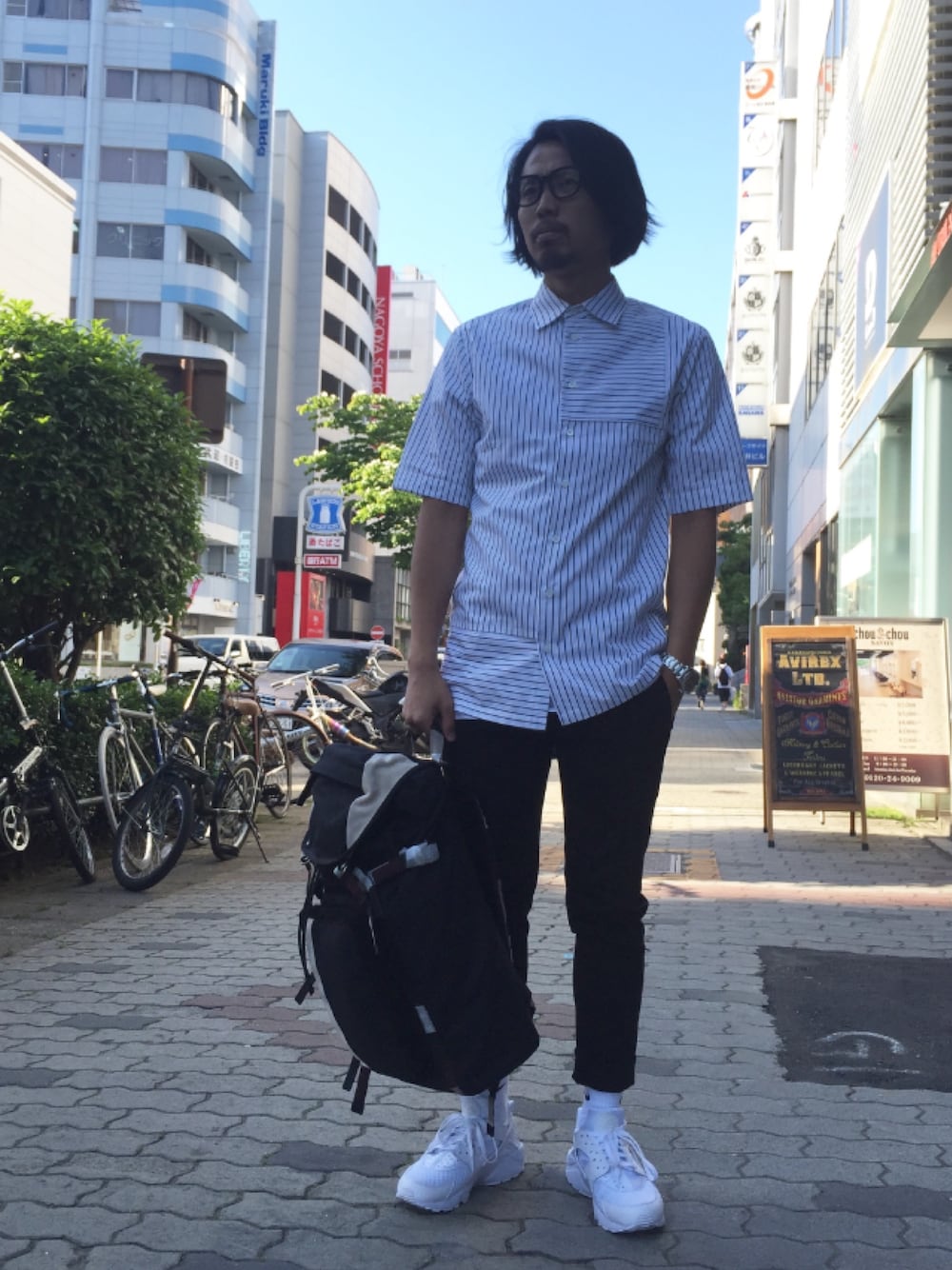 「MARNI、LHP、LHP名古屋、adsr、PLASTIC TOKYO、NIKE、air huarache、相川、オールホワイト」｜「MARNIのアイテム（シャツ/ブラウス、ホワイト系）」を使った、相川直輝さん（メンズ・174cm）の春コーディネートの1枚目の写真