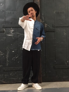 「greg lauren」｜「アイテム（アクセサリー）」を使った、相川直輝さん（メンズ・174cm）の秋コーディネート