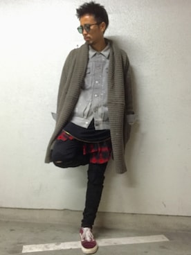 「DANKE SCHON（ダンケシェーン）のアイテム（デニムジャケット）」を使った、相川直輝さん（メンズ・174cm）の秋コーディネート