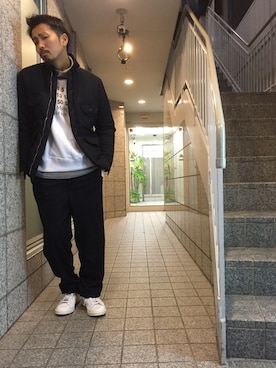 「L.H.P（エルエイチピー）のアイテム（スウェット）」を使った、相川直輝さん（メンズ・174cm）の秋コーディネート
