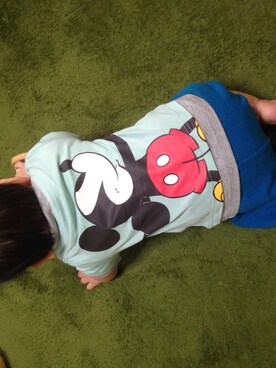 「アイテム（ママ＆ベビー、グリーン系）」を使った、usa.jさん（キッズ・60cm）の夏コーディネート