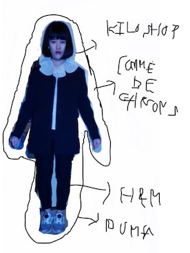 「VINTAGE（ヴィンテージ）のアイテム（シャツ/ブラウス、ホワイト系）」を使った、EYEさん（レディース・161cm）の春コーディネート