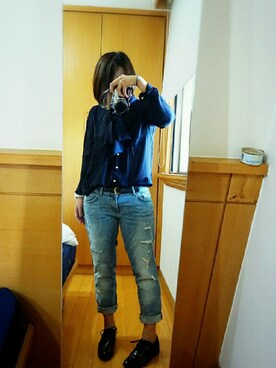 「Herls（ハーリス）のアイテム」を使った、Vicky Fangさん（レディース・161cm）の秋コーディネート