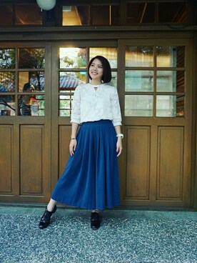 「Herls（ハーリス）のアイテム」を使った、Vicky Fangさん（レディース・161cm）の秋コーディネート