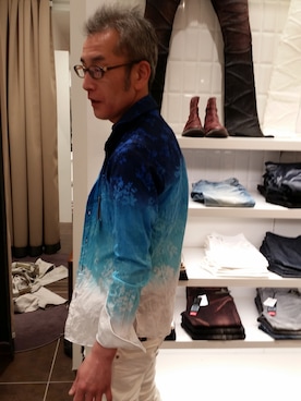「TORNADO MART（トルネードマート）のアイテム（シャツ/ブラウス、ベージュ系）」を使った、スーさんさん（メンズ・168cm）の春コーディネート