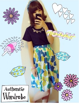 りちゃこ(バニラビーンズ)さん（レディース・173cm）の夏コーディネート