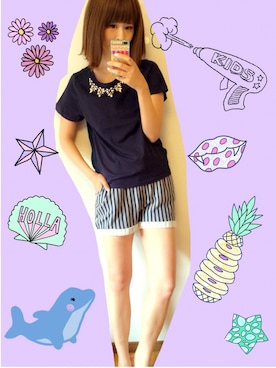 りちゃこ(バニラビーンズ)さん（レディース・173cm）の夏コーディネート