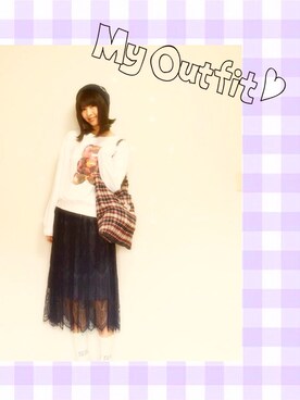 「Another Edition」｜「アイテム（スウェット）」を使った、りちゃこ(バニラビーンズ)さん（レディース・173cm）の春コーディネート