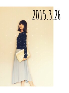 「Cry.」｜「アイテム（スカート）」を使った、りちゃこ(バニラビーンズ)さん（レディース・173cm）の春コーディネート