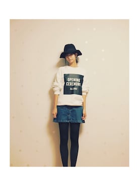 「OPENING CEREMONY（オープニングセレモニー）のアイテム（スウェット）」を使った、りちゃこ(バニラビーンズ)さん（レディース・173cm）の冬コーディネート