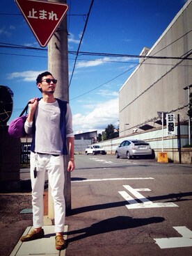 「NIKE(ナイキ)のアイテム(ショルダーバッグ)」を使った、善助さん(メンズ・181cm)の冬コーディネート