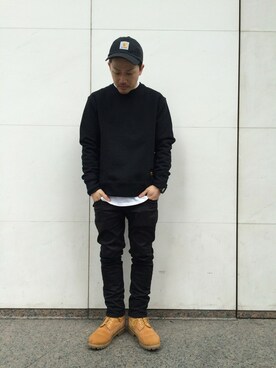 「バレンタインデートスタイル」｜「アイテム（チノパンツ）」を使った、MASAYAさん（メンズ・165cm）の冬コーディネート
