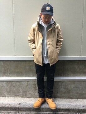 「バレンタインデートスタイル」｜「アイテム（チノパンツ）」を使った、MASAYAさん（メンズ・165cm）の冬コーディネート