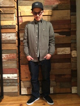 「TYPE BLUE（タイプブルー）のアイテム（パンツ）」を使った、MASAYAさん（メンズ・165cm）の春コーディネート