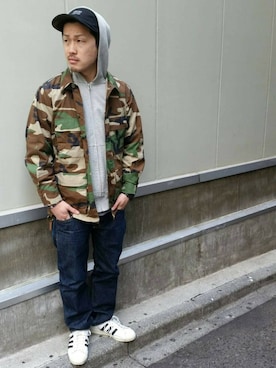 「TYPE BLUE（タイプブルー）のアイテム（パンツ）」を使った、MASAYAさん（メンズ・165cm）の春コーディネート