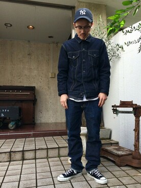 「TYPE BLUE（タイプブルー）のアイテム（デニムジャケット）」を使った、MASAYAさん（メンズ・165cm）の秋コーディネート