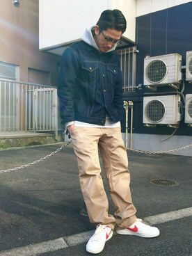 「TYPE BLUE（タイプブルー）のアイテム（デニムジャケット）」を使った、MASAYAさん（メンズ・165cm）の冬コーディネート