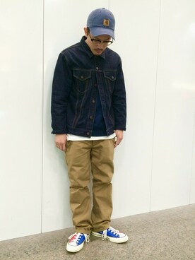 「TYPE BLUE（タイプブルー）のアイテム（デニムジャケット）」を使った、MASAYAさん（メンズ・165cm）の冬コーディネート