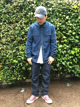 「TYPE BLUE（タイプブルー）のアイテム（パンツ）」を使った、MASAYAさん（メンズ・165cm）の春コーディネート