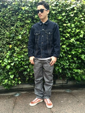 「TYPE BLUE（タイプブルー）のアイテム（デニムジャケット）」を使った、MASAYAさん（メンズ・165cm）の春コーディネート