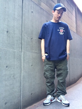 「AVIREX（アヴィレックス）のアイテム（パンツ）」を使った、MASAYAさん（メンズ・165cm）の夏コーディネート