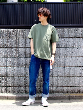 「アイテム（バングル/リストバンド）」を使った、KENiさん（メンズ・177cm・20代）の夏コーディネート