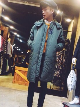 「アイテム（モッズコート）」を使った、劉碩さん（メンズ・170cm・20代）の冬コーディネート