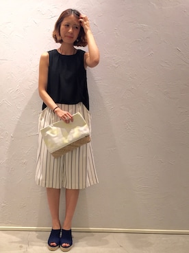 「アイテム（クラッチバッグ）」を使った、nozomiさん（レディース・163cm）の夏コーディネート