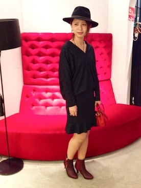 「actuel（アクチュエル）のアイテム」を使った、nozomiさん（レディース・163cm）の秋コーディネート