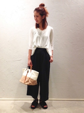 「summer」｜「アイテム（トートバッグ）」を使った、nozomiさん（レディース・163cm）の春コーディネート