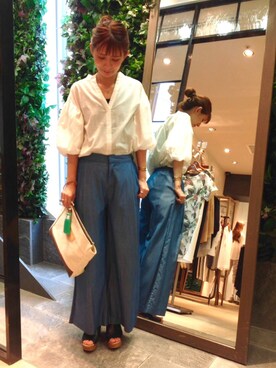 「actuel（アクチュエル）のアイテム（トップス）」を使った、nozomiさん（レディース・163cm）の夏コーディネート