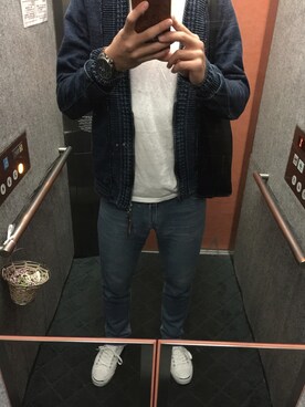 「Abercrombie&Fitch（アバークロンビーアンドフィッチ）のアイテム（バッグ）」を使った、Ryumaさん（メンズ・184cm）の春コーディネート
