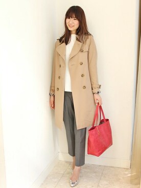 「ユナイテッドアローズ」｜「アイテム（トレンチコート）」を使った、miuraayakaさん（レディース・169cm）の春コーディネート