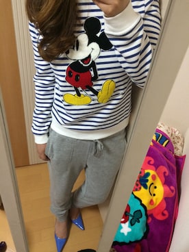 「RCWB（アールシーダブリュービー）のアイテム（スウェット）」を使った、☻さん（レディース・166cm）の秋コーディネート