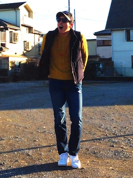 Earth Music Ecology アースミュージックアンドエコロジー のダウンベストを使ったメンズ人気ファッションコーディネート Wear