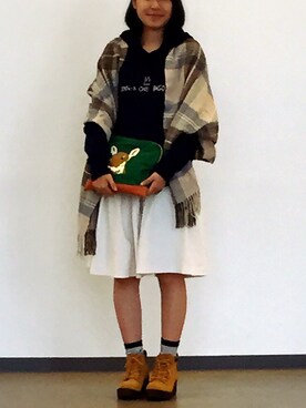 「ANOTHER BRANCH（アナザーブランチ）のアイテム（スカート）」を使った、machiさん（レディース・153cm）の秋コーディネート
