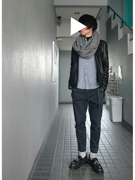 「N.HOOLYWOOD」｜「アイテム（その他シューズ）」を使った、N.Fさん（メンズ・170cm）の冬コーディネート