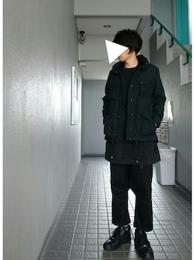 「White Mountaineering」｜「アイテム（アクセサリー）」を使った、N.Fさん（メンズ・170cm）の冬コーディネート