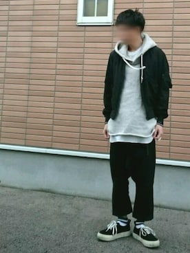 「N.HOOLYWOOD（N.ハリウッド）のアイテム（ミリタリージャケット）」を使った、N.Fさん（メンズ・170cm）の冬コーディネート