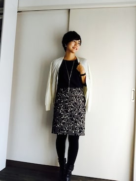 「UNIQLO（ユニクロ）のアイテム（シャツ/ブラウス、ブラック系）」を使った、Miku Kumagaiさん（レディース・158cm）の秋コーディネート