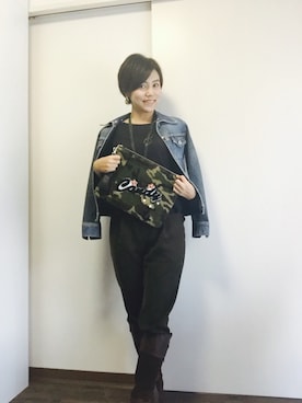 「J＆R（ジェイアンドアール）のアイテム（ジャケット/アウター）」を使った、Miku Kumagaiさん（レディース・158cm）の秋コーディネート